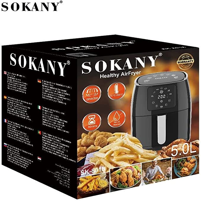 SK8018 Healthy Air Fryer Dishwasher Safe Removable Basket Heat